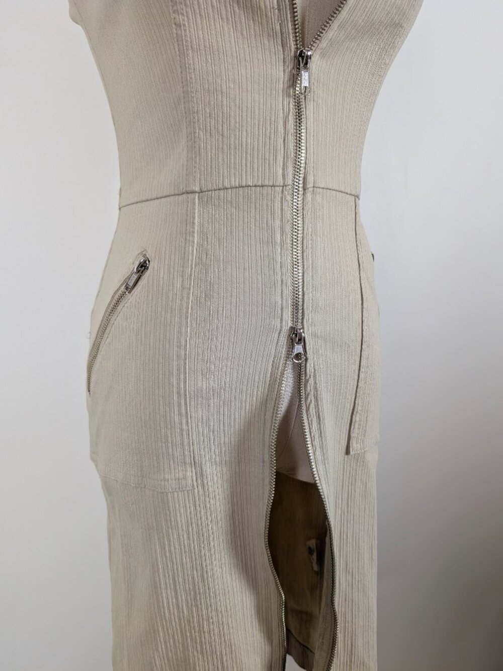 90s Le Chateau Fitted Midi Dress Size XS Stretchy Ribbed Semi-Formal - Picture 9 of 14